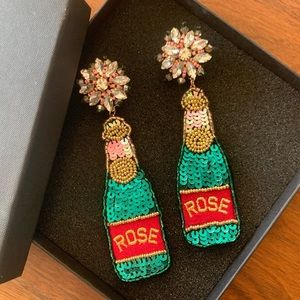 Sequin Champagne Bottle Earrings